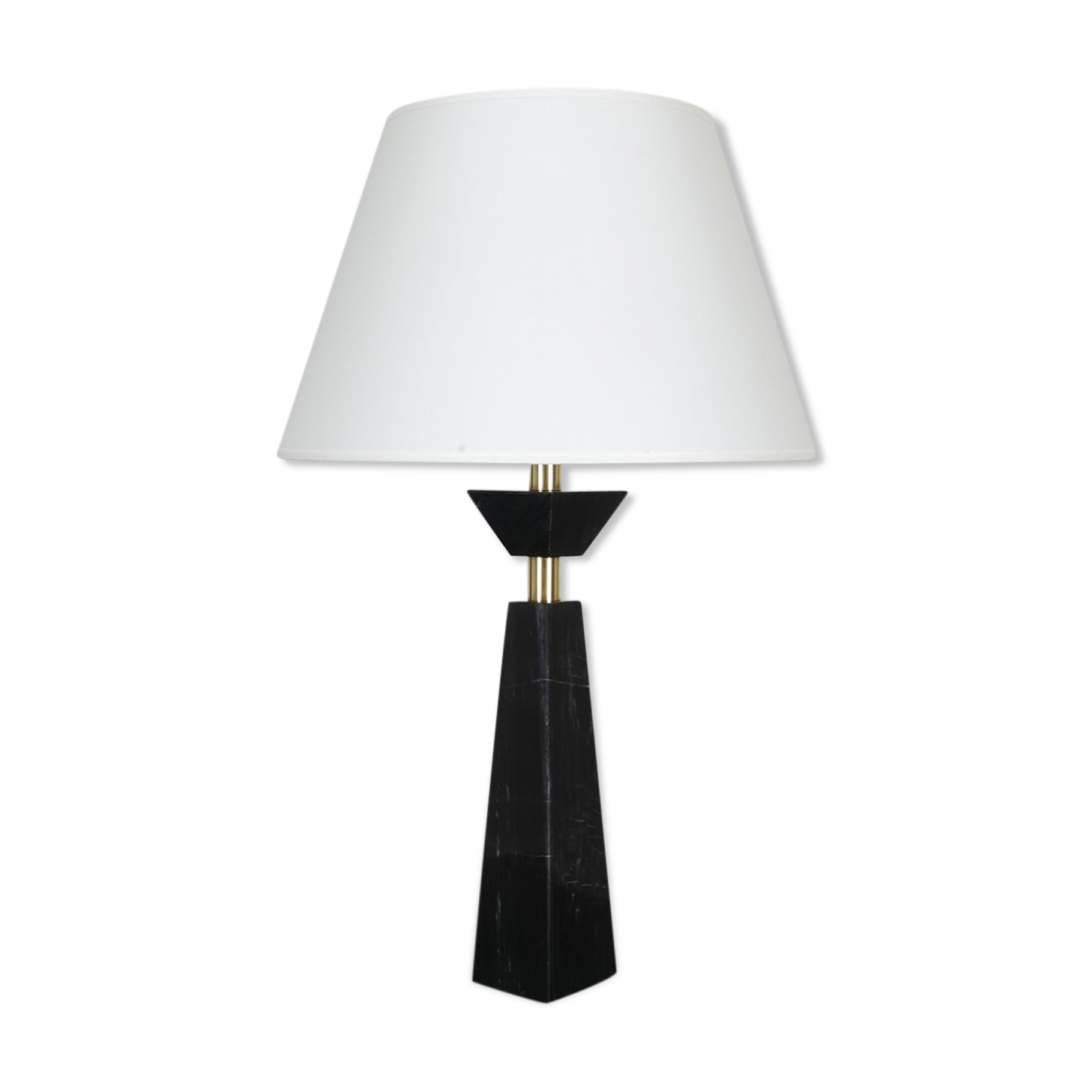 Lampe postmoderne en marbre et laiton circa 1980