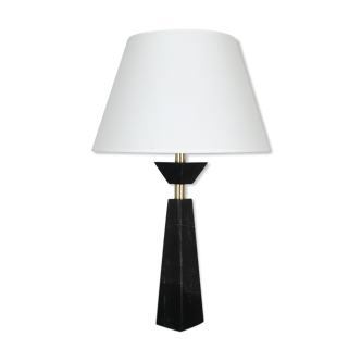 Lampe postmoderne en marbre et laiton circa 1980