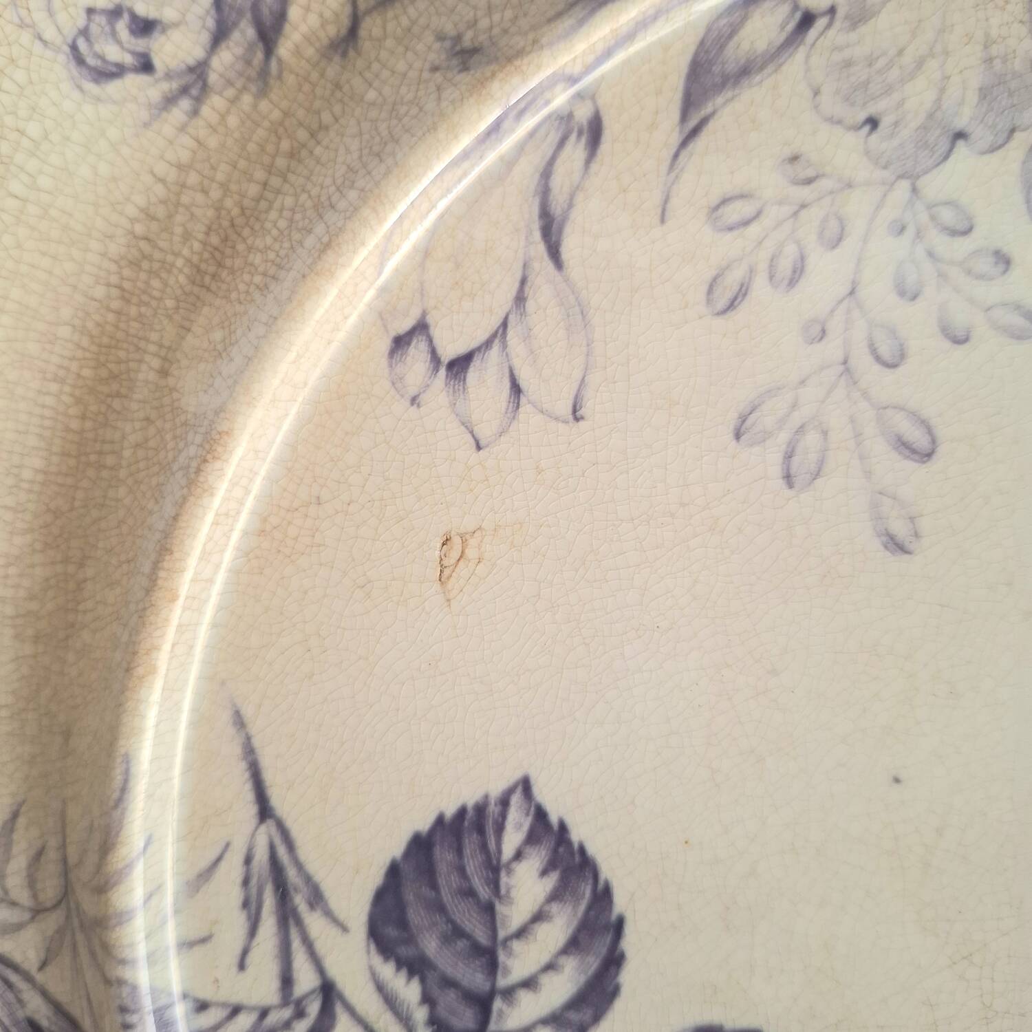 Antique iron earthenware dish