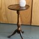 Tripod pedestal table in varnished waxed wood