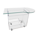 Small glass desk and plexiglass