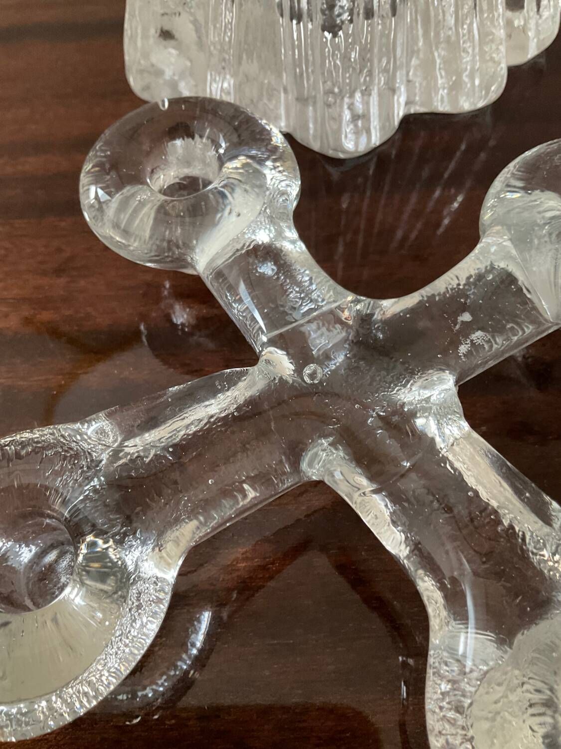 Series 6 vintage candlesticks pressed molded glass paste