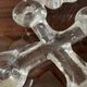 Series 6 vintage candlesticks pressed molded glass paste