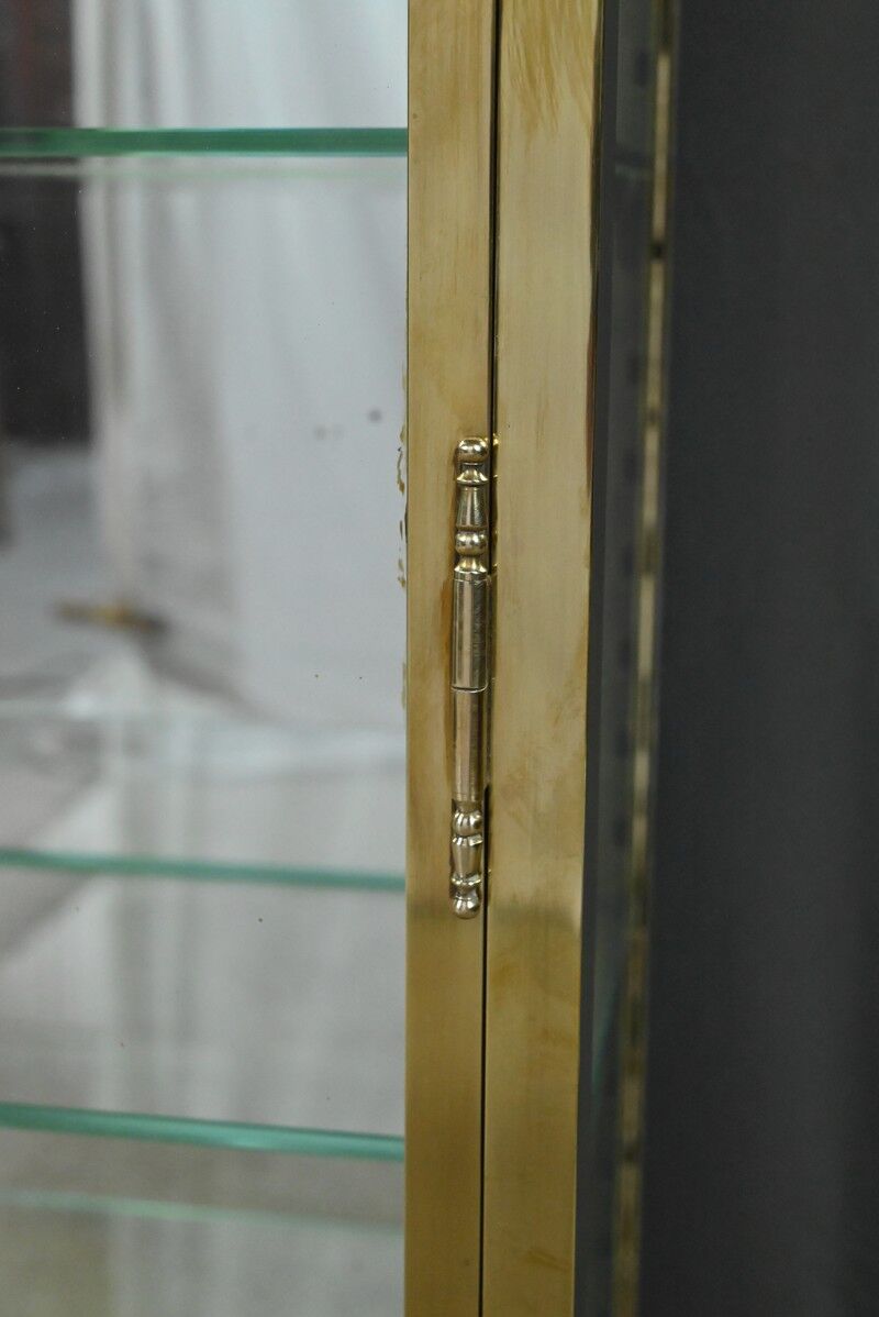 Brass display cabinet with a mirrored back – early 20th century