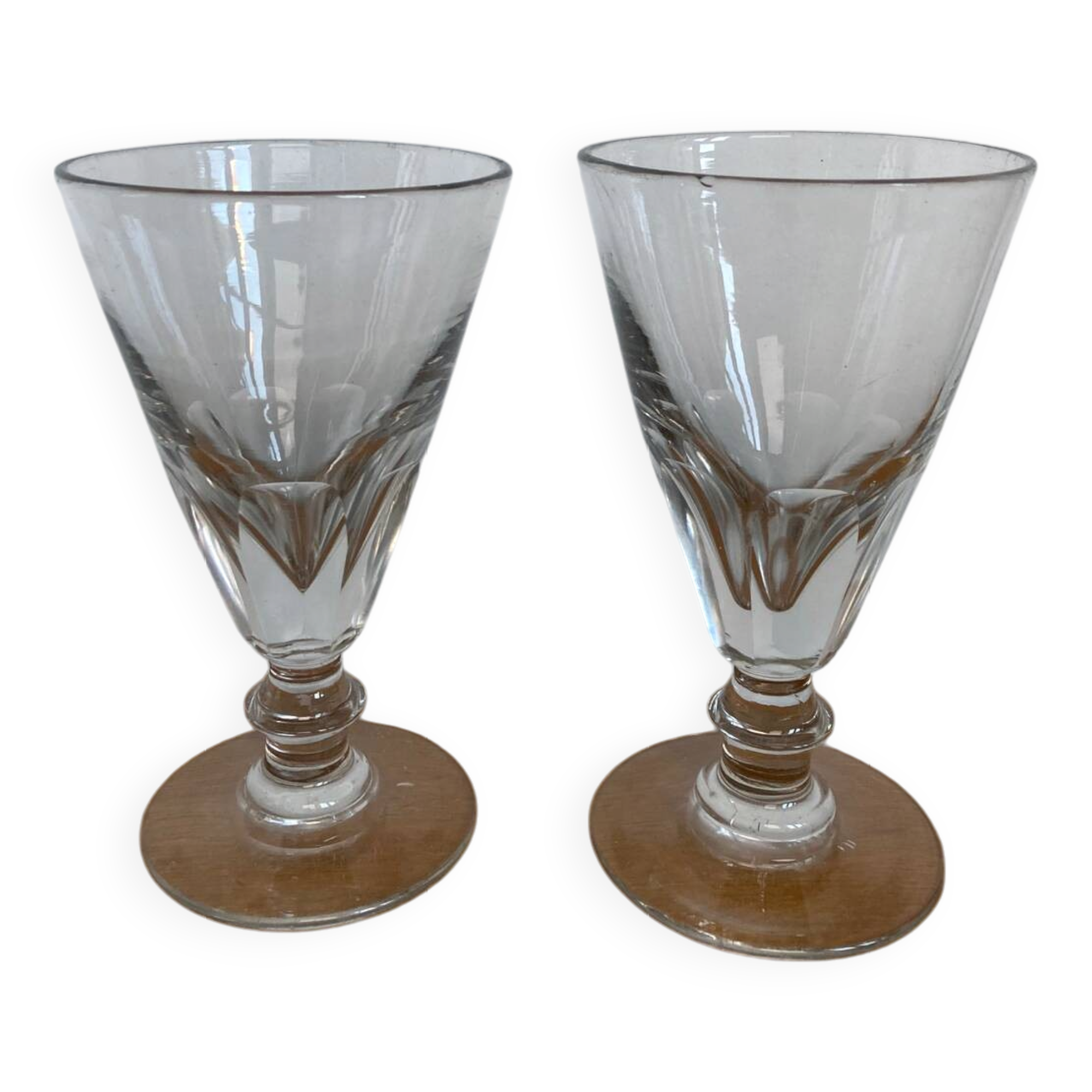 Pair of late 19th century absinthe glasses