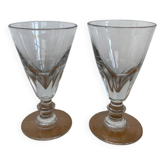 Pair of late 19th century absinthe glasses