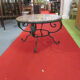 Low wrought iron 1950 marble top side table