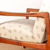 Pair of Scandinavian armchairs in teak and new fabric, 1960.