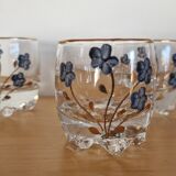 Set of 6 small hand-painted gilded glasses