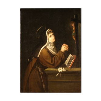 Religious painting from the 18th century, Saint Catherine of Siena