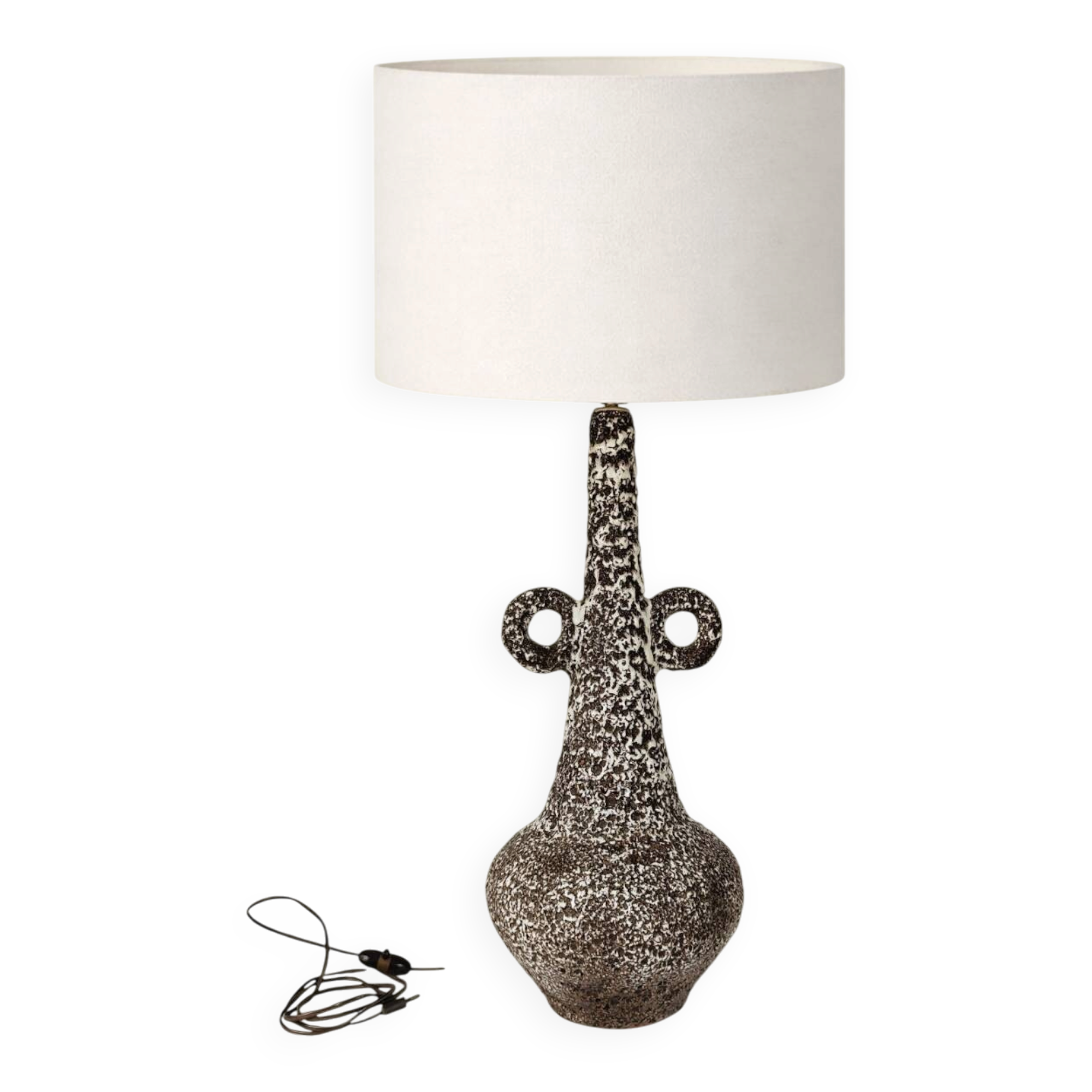 A very large table lamp in "Fatlava," by Marius Giuge, Vallauris, 1960s.