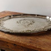 Large silver-plated serving tray, late 19th century.