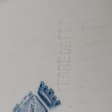 Oval dish in Earthenware of Saint Amand model turgot Iron Earth diam 35.5 cm