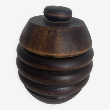 Pot à tabac, tabatière en bois sculpté, 1930