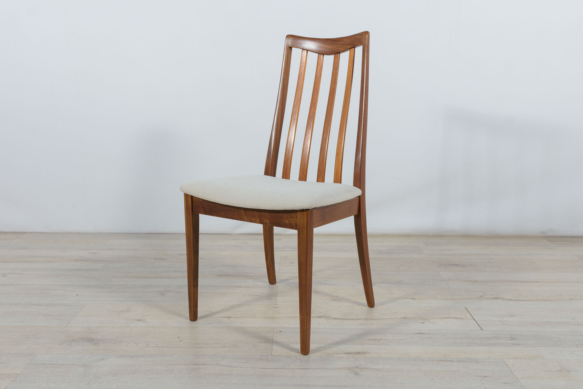Mid-century teak and fabric dining chairs by Leslie Dandy for G-Plan, 1960s, Set of 8