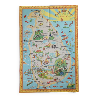 Poster / Vintage Map Sri Lanka / Ceylon