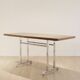 Desk 1970 in teak wood & structure chrome