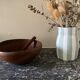Raw wooden salad bowl