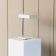 Kaiser Leuchten Table Lamp by Klaus Hempel - white enamelled steel with chrome stem, adjustable mid-century 1960s