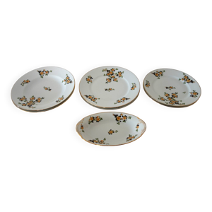 2 assiettes plates, creuses, - limoges