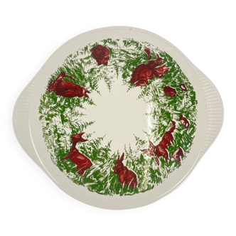 Forest animal plate, Edelkeramik, Grunstadt, mid-20th century