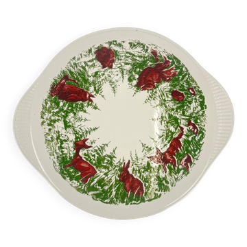 Plat animaux de la forêt, Edelkeramik, Grunstadt, milieu XXème