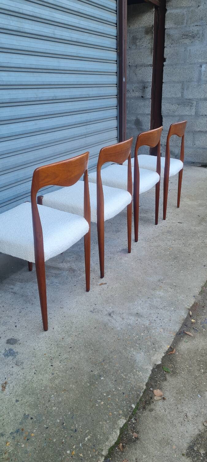 Set of 4 Scandinavian teak chairs