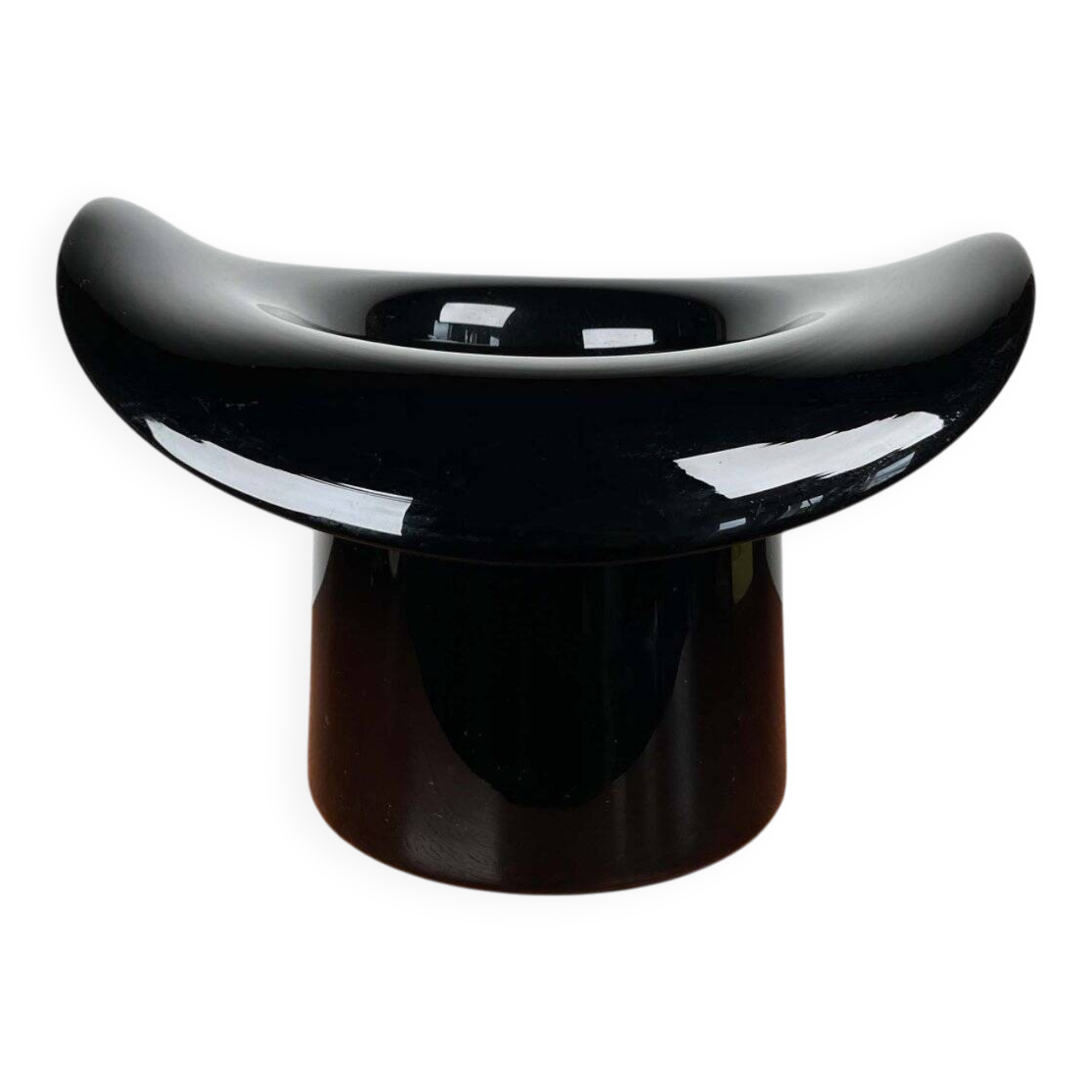 Vintage Italian vase top hat in Murano glass, 1980s.