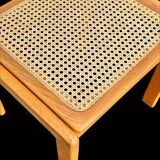 Set of 4 vintage chairs in solid ash and cane