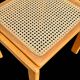 Set of 4 vintage chairs in solid ash and cane