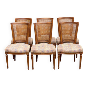 Lot 6 chaises style - tissu