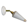 Vintage tulip wall lamp in white opaline with gold trim