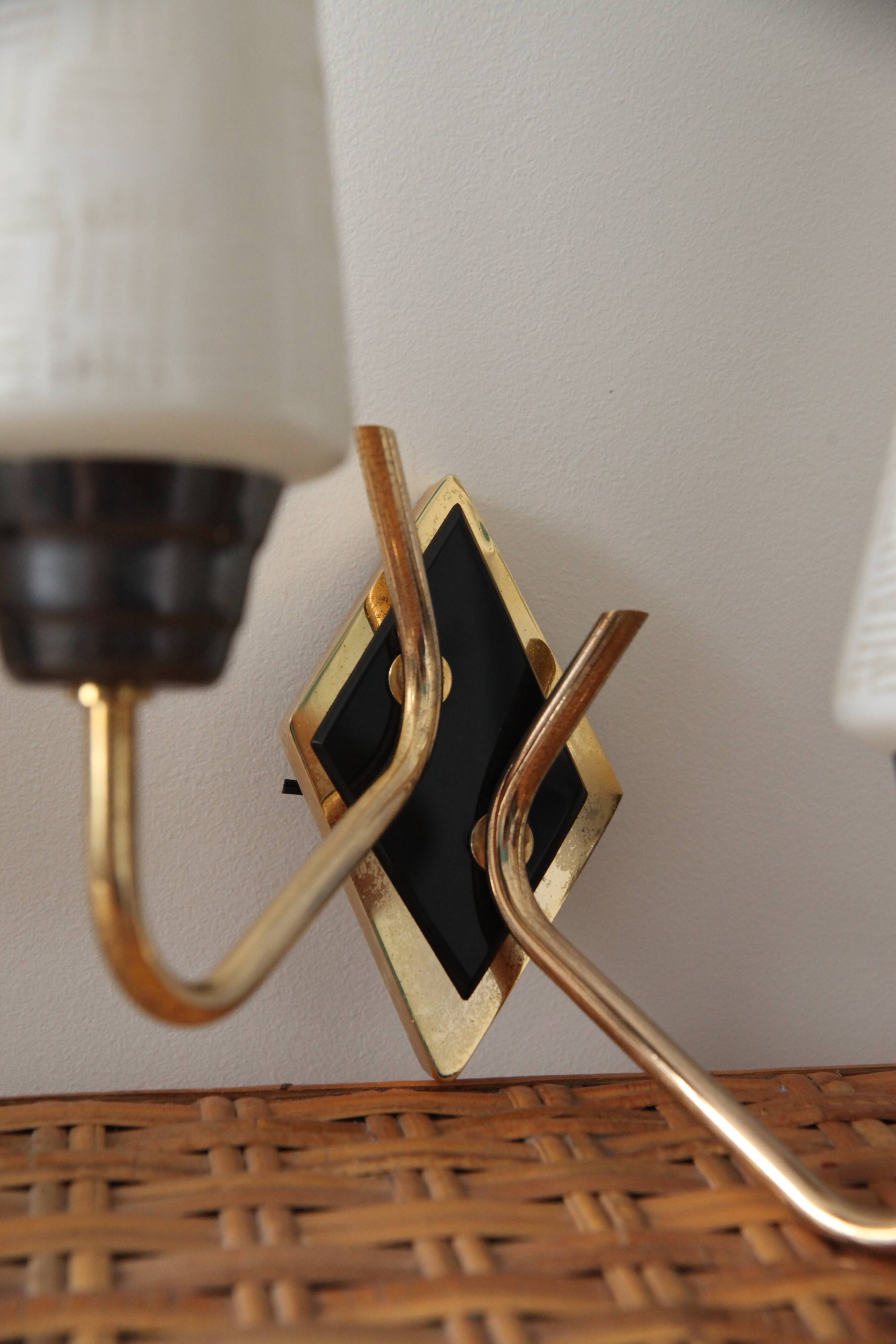 Brass and polished glass, set of 2