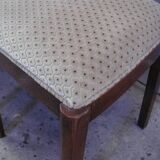 Six Art Deco chairs. Oak and original crushed velvet.