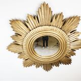 Vintage golden sunburst mirror, 1960s