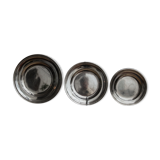 Series of 3 plates in silver metal, Ravinet punch