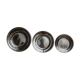 Series of 3 plates in silver metal, Ravinet punch