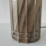 Vintage glass and metal lamp, 70s