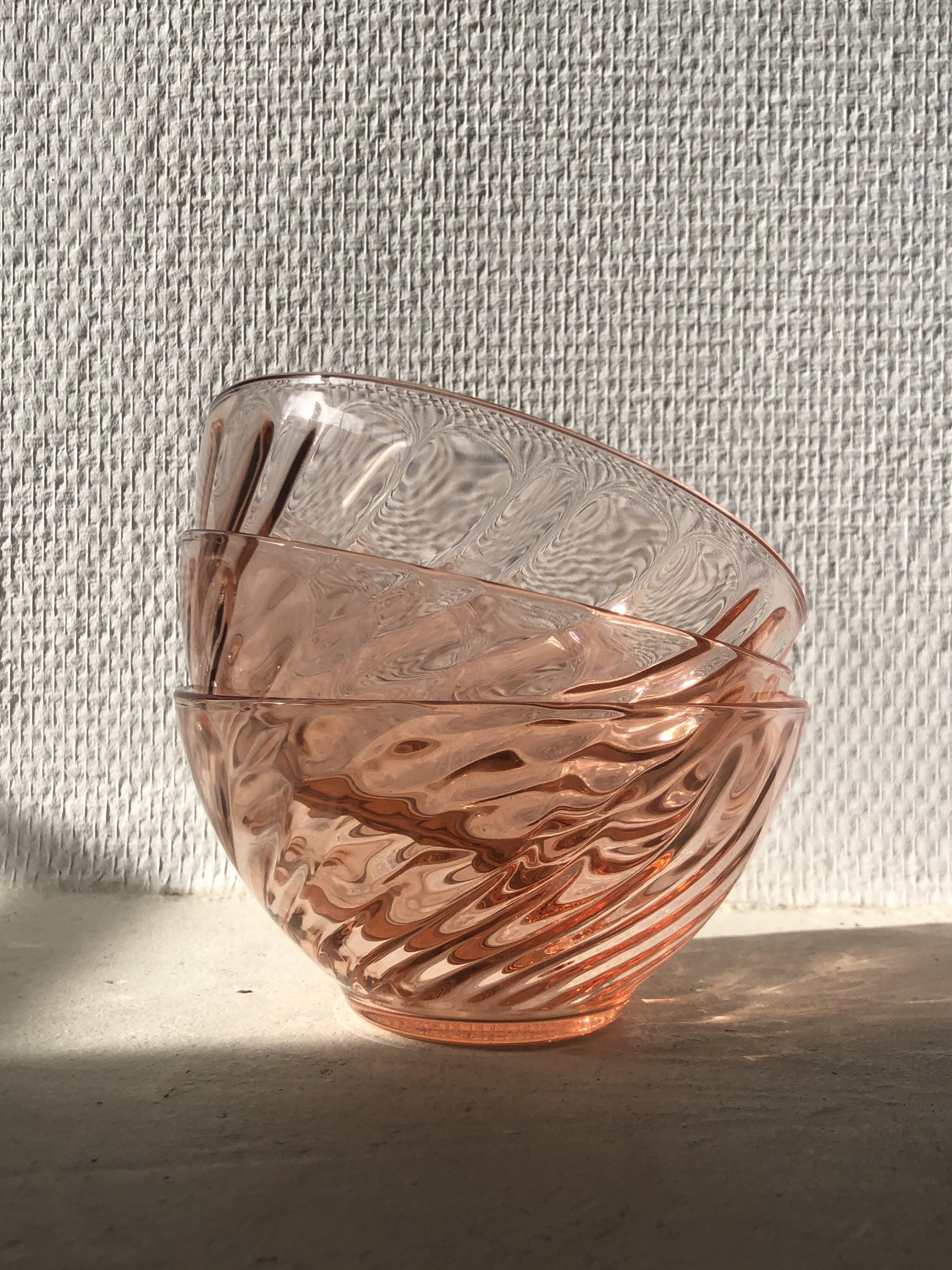 3 Arcoroc bowls Rosaline collection