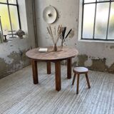 1950s round pine table with extensions
