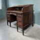 Bureau américain vintage en bois avec volet roulant