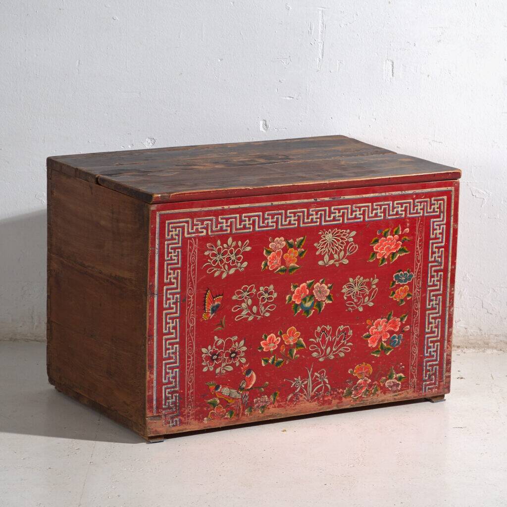 Antique Chinese painted pine chest – China, circa 1930