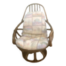 Swivel bamboo armchair 1980 rattan