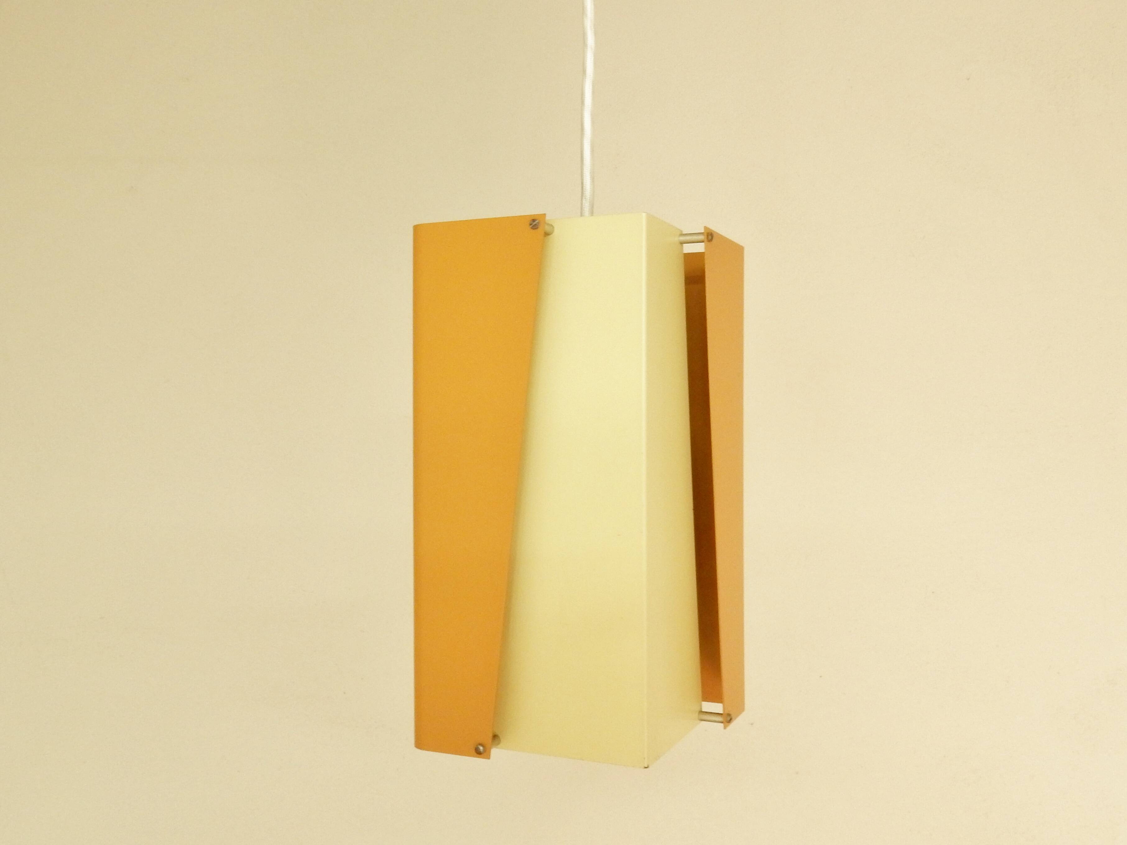 Rare metal pendant light for Lyfa, Denmark 1960's