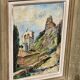 Antique 19th Century Landscape Church Steeple Oil Painting
