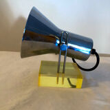 Articulated chrome and plexiglass casserole spotlight