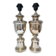 Paire pieds de lampe laiton massif néoclassique H.41 cm