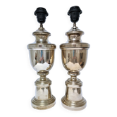 Paire pieds de lampe laiton massif néoclassique H.41 cm