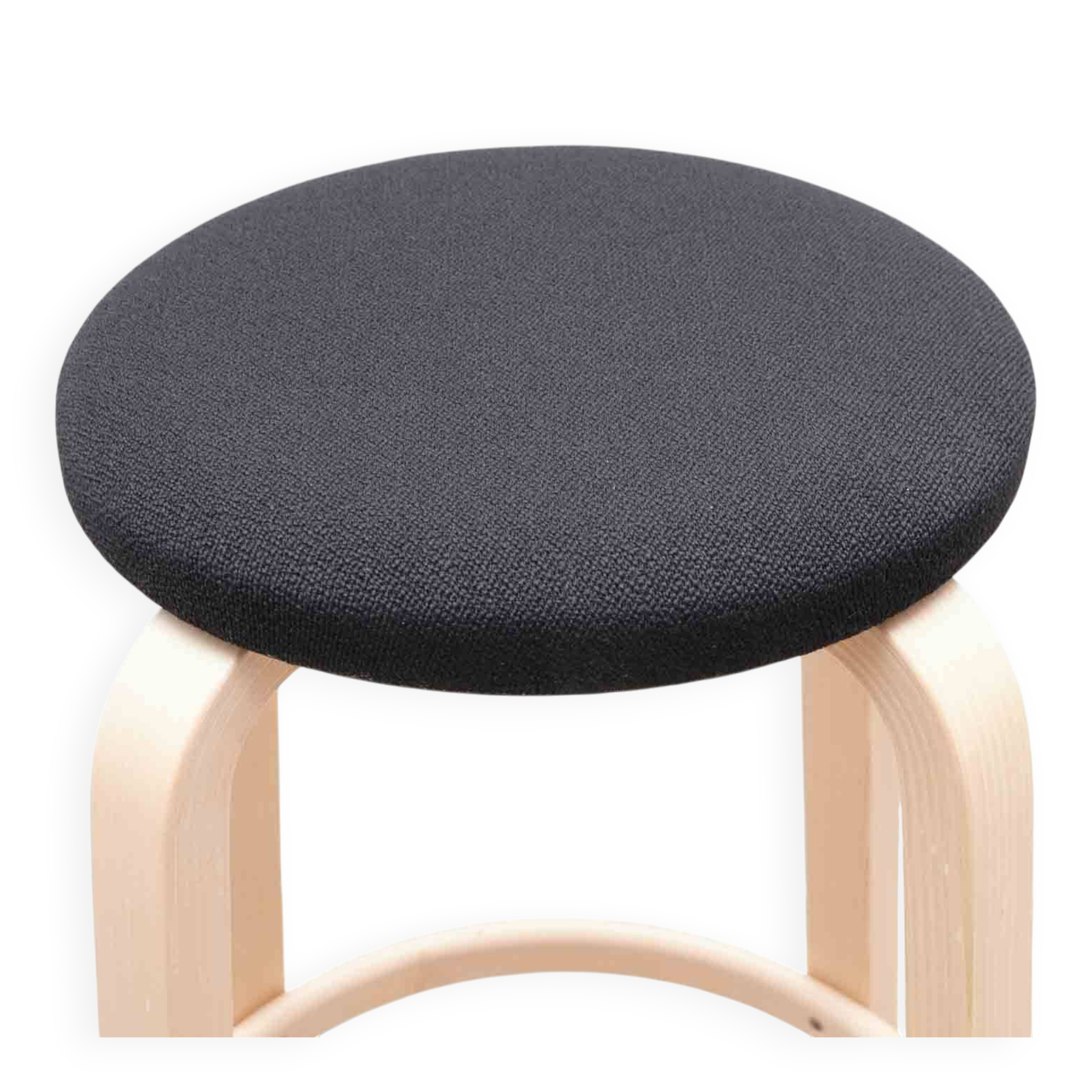 Alvar Aalto 64 stool in black and birch for Artek