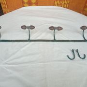 Wall coat rack in metal and old wood